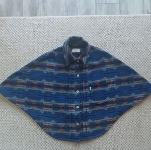 🐎Levi's Pendleton Jacquard Poncho Shawl Cape Jacket Size XS/S